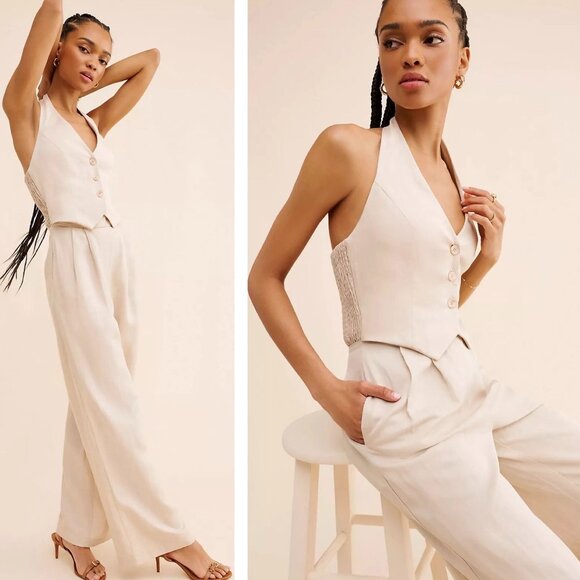 ASTR The Label Tatum Halter Midriff Wide Leg Jumpsuit - Picture 3 of 11